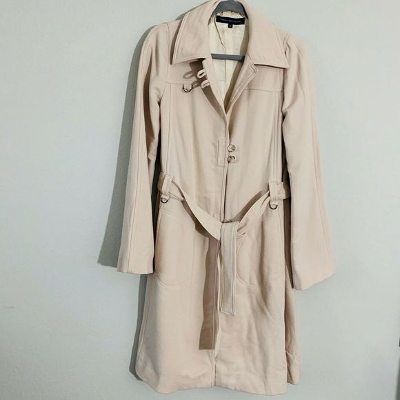 French Connection Jackets & Blazers - French Connection Wool Nude Trench Coat Sz 10 MBQ